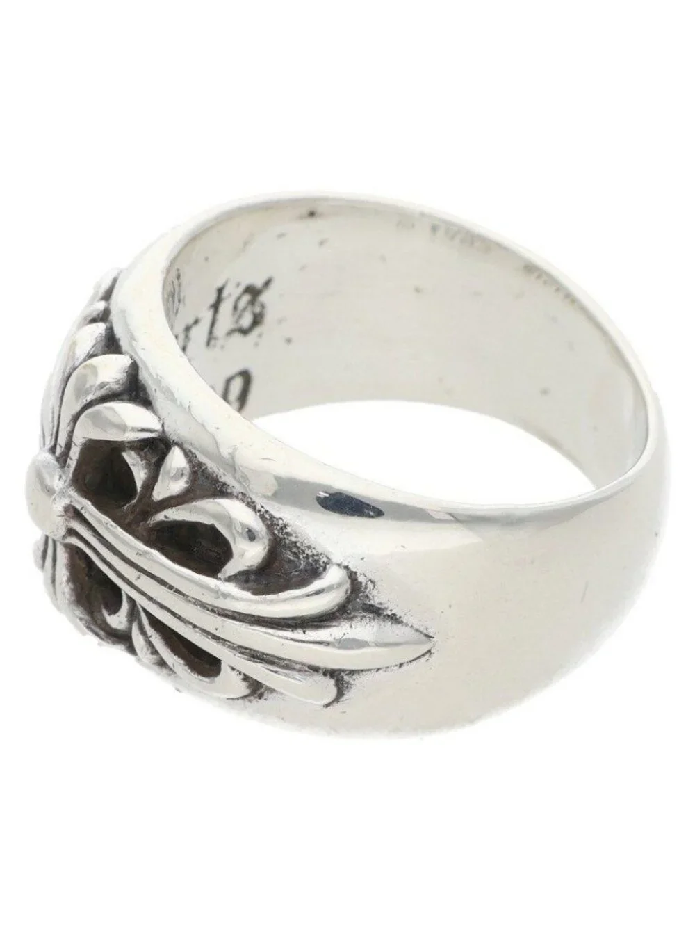 Chrome Hearts Flrl Crs Floral Cross Silver Ring